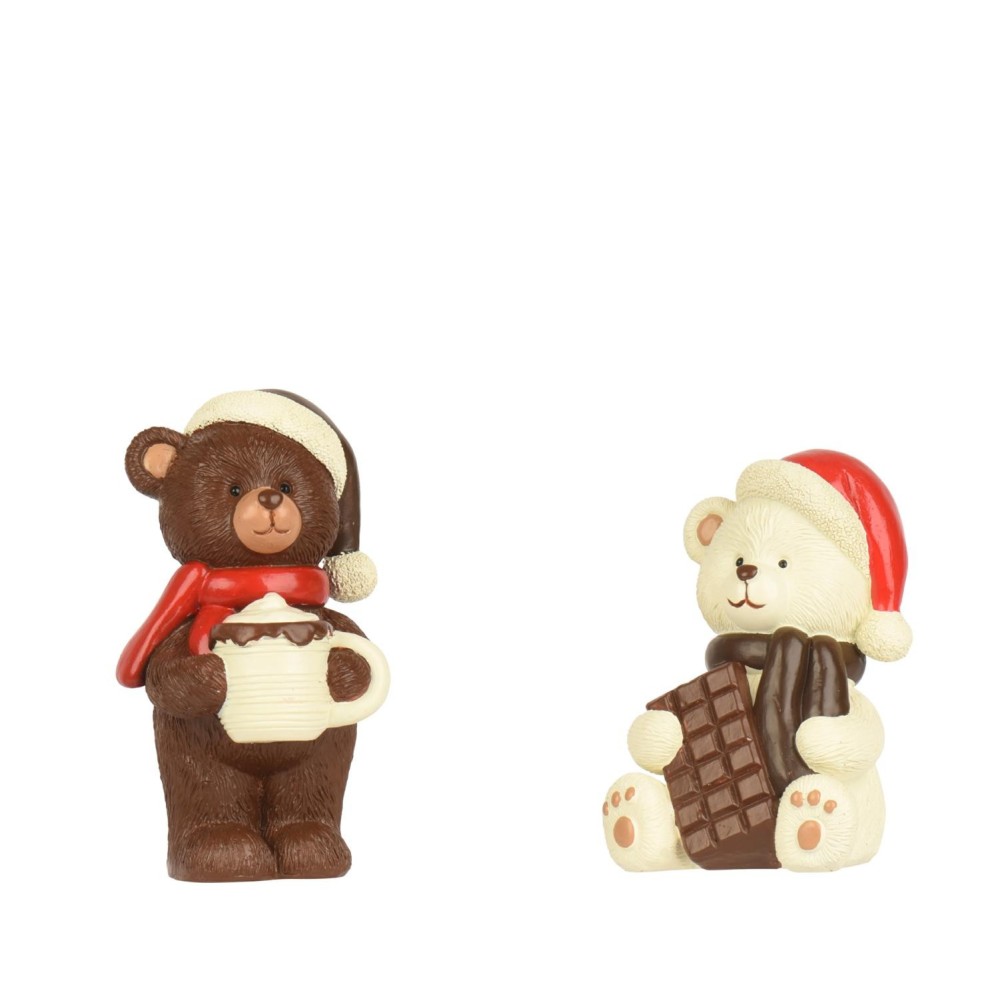 ORSO RESINA MOTIVO CIOCCOLATO H.14.3 2 ASSORTITI